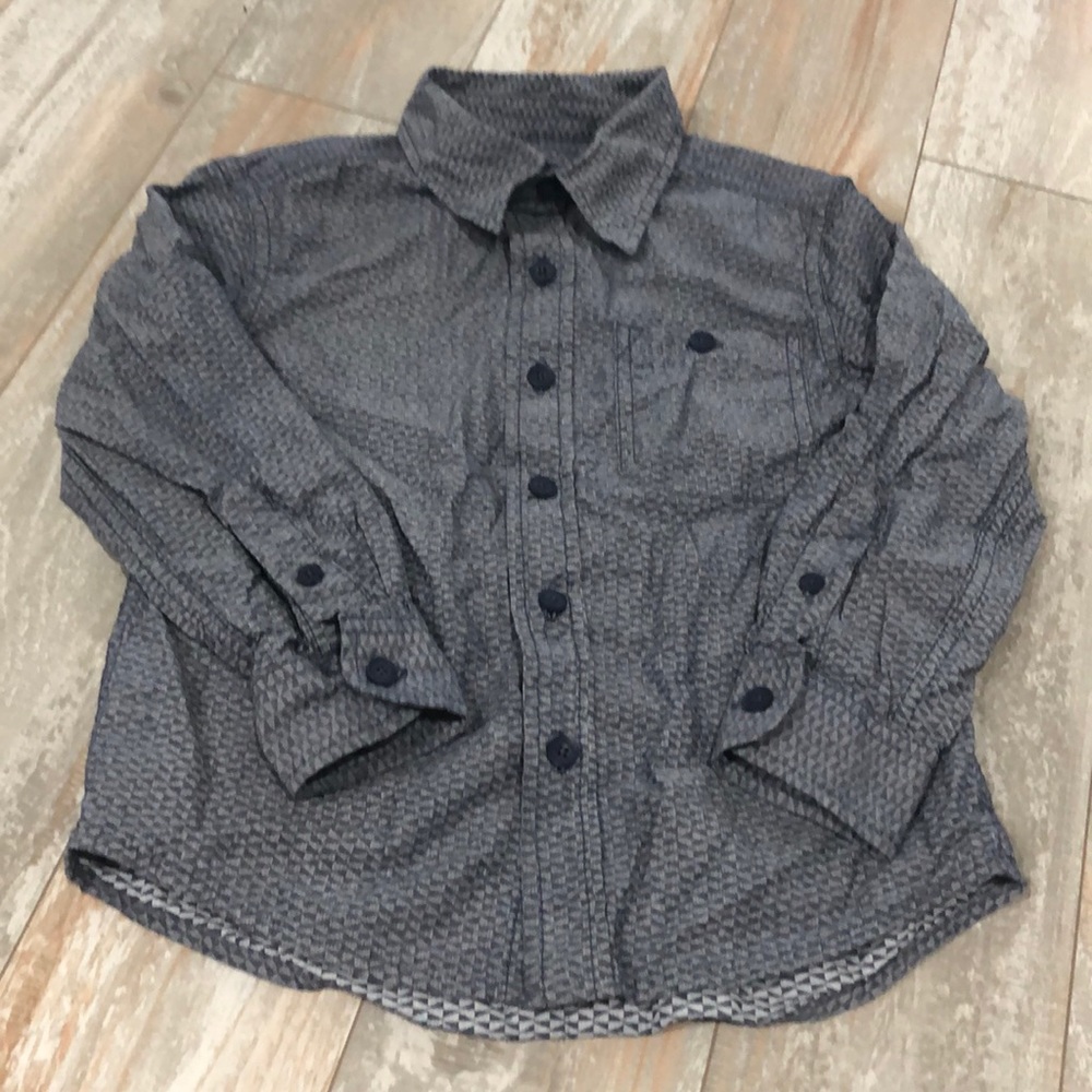 Chambray blue patterned button down xs